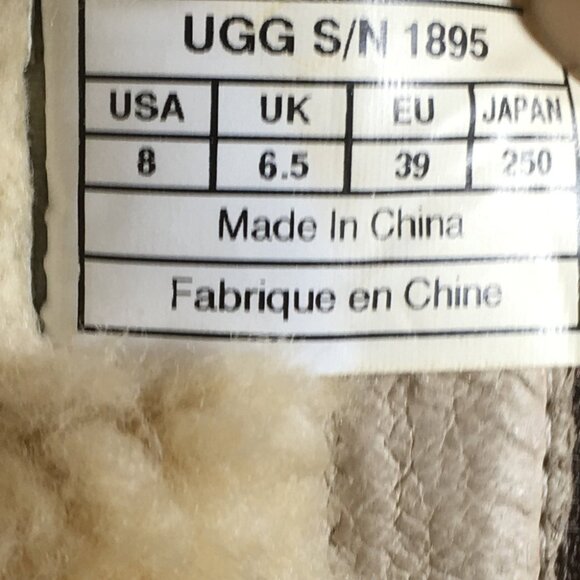UGG Retro Cargo Winter Snow Boots Womens Size 8 Brown Sheepskin Side Zip 1895 - Picture 9 of 10
